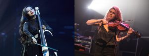 Tina Guo playing electric cello and Lisa Molinaro playing violin