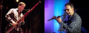 Paul Hanson playing bassoon and Theo Travis playing flute